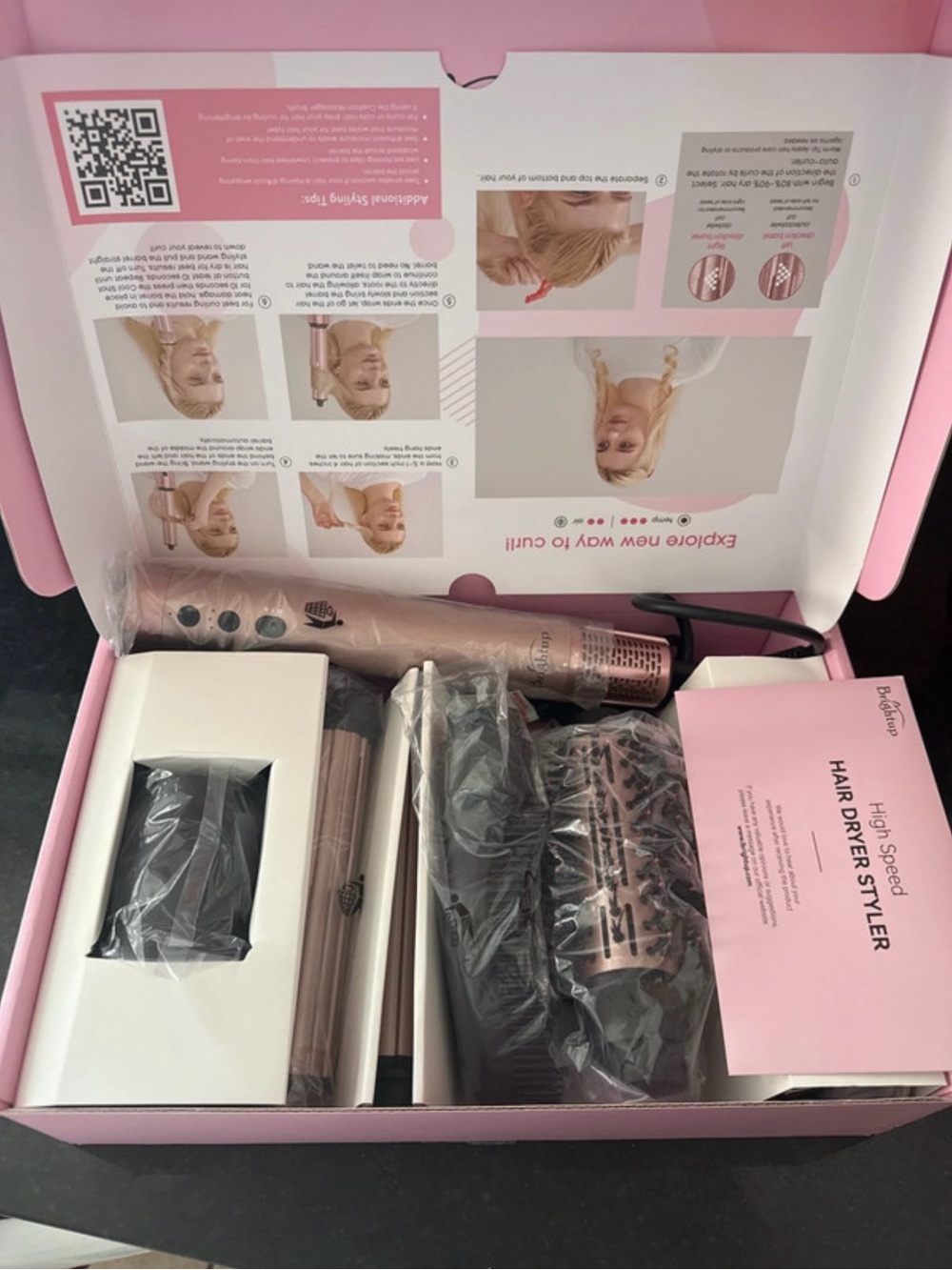 High-Speed Hair Dryer Styler - Rose Gold